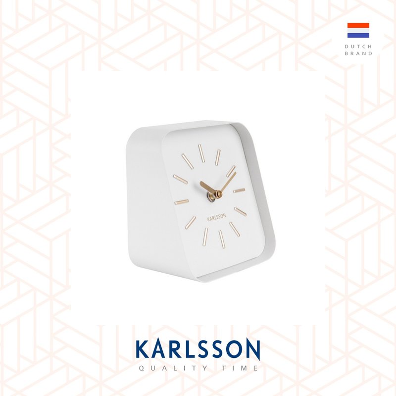 Karlsson, Table clock Squared steel white - Clocks - Other Metals White