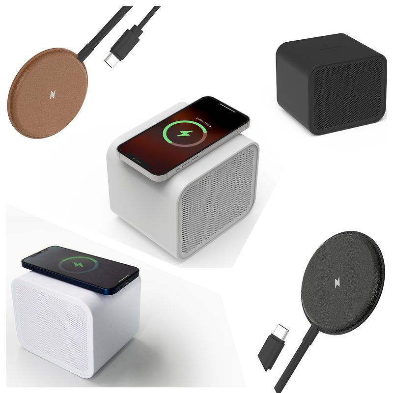 Sound Crush BOOX 15W Wireless Charger with Built-In Bluetooth Speaker Space Gray - ที่ชาร์จไร้สาย - วัสดุอื่นๆ 