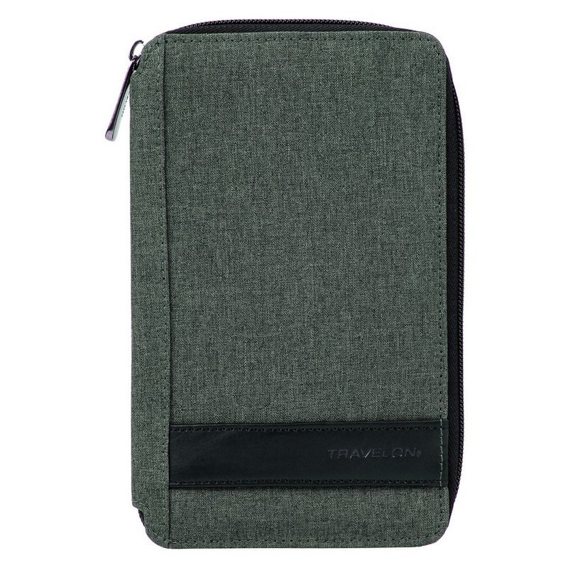 【TRAVELON】拼接旅遊護照包(蒼綠) | RFID 防盜 保護套 - 護照套/passport 套 - 聚酯纖維 綠色