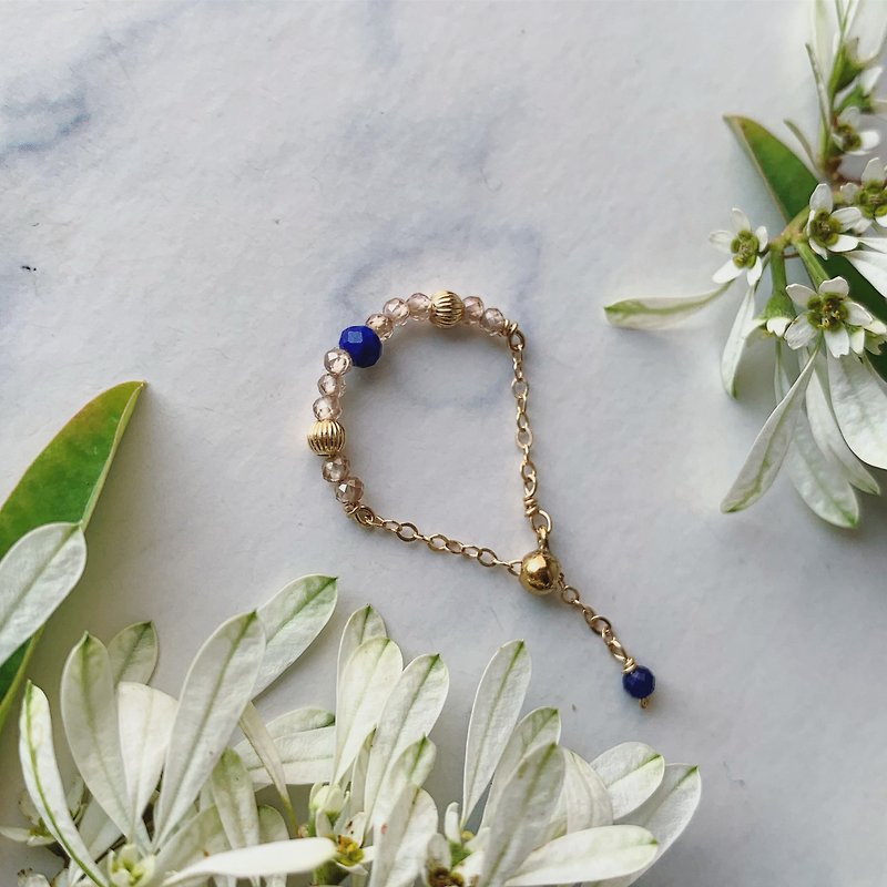 Handmade chain ring Raphael lapis lazuli - General Rings - Semi-Precious Stones Blue