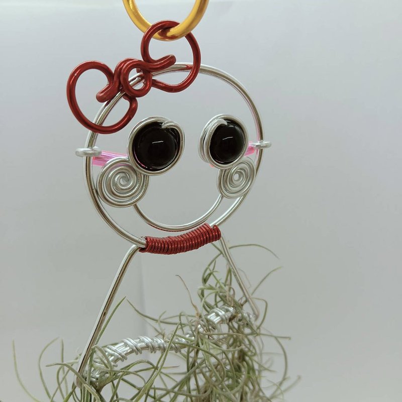 Wire lover 臺灣手作鋁線職人 晴天娃娃 松蘿植栽吊架 - 吊飾/掛飾 - 其他金屬 銀色