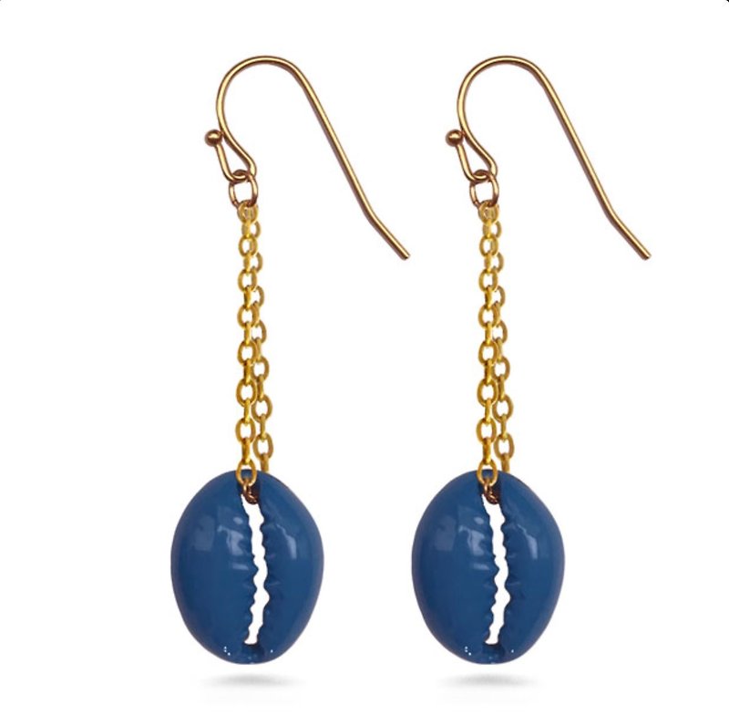 Aqua Blue Shell Earrings