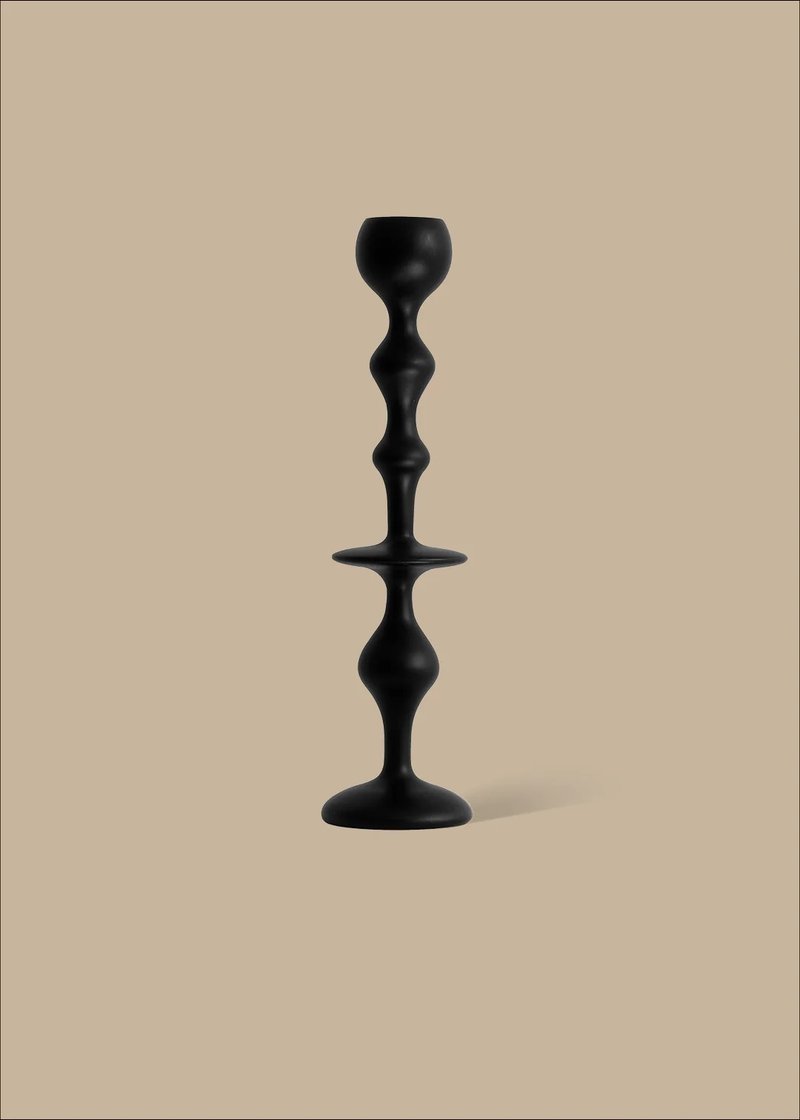 Infinity Candlestick Black L - ของวางตกแต่ง - ไม้ สีดำ