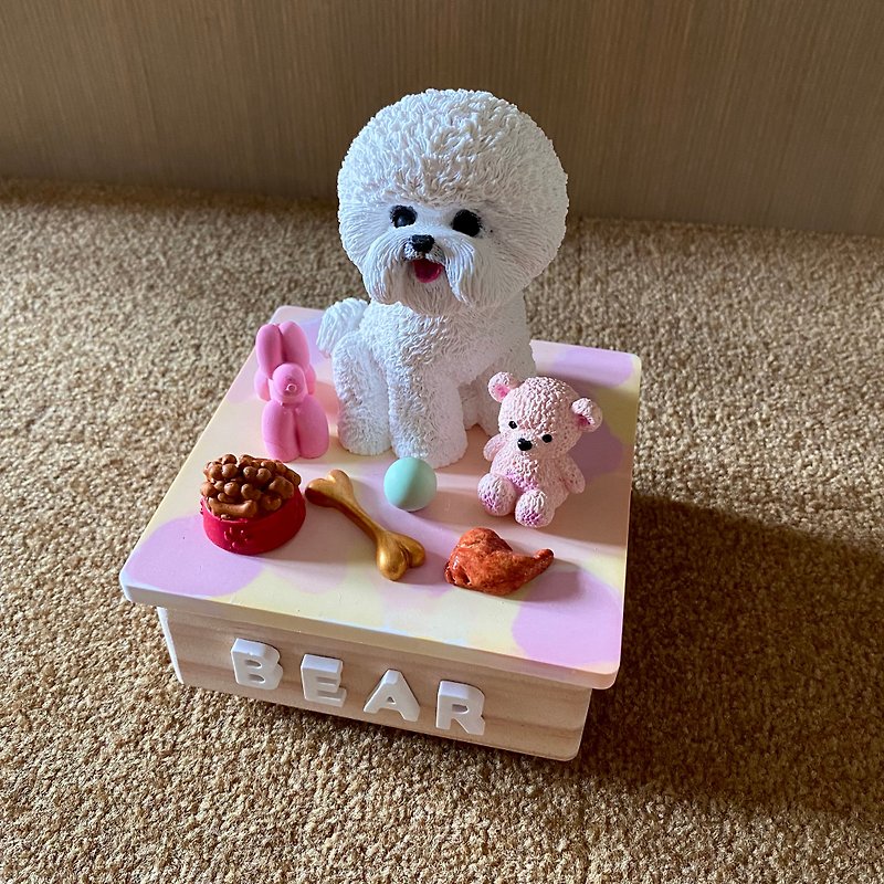 【Custom Gifts】Bichon Frize Expansion Stone Decoration I Music Box New Release - Items for Display - Other Materials Multicolor