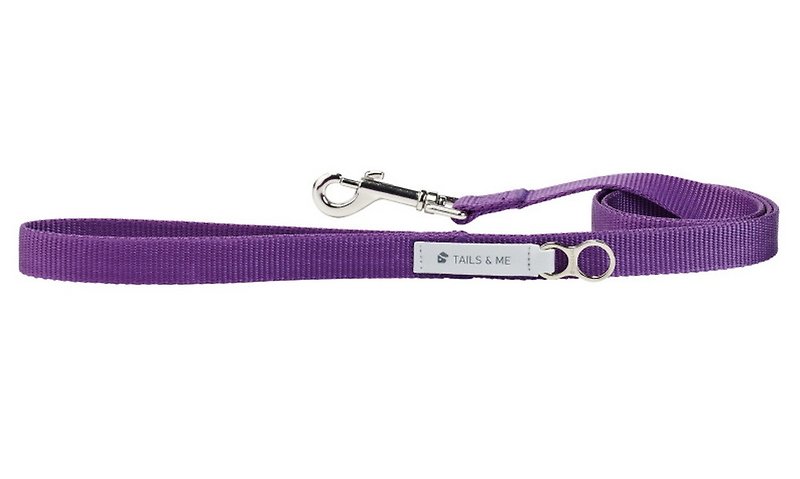 [Tail and me] Classic nylon belt leash deep purple M - ปลอกคอ - ไนลอน สีม่วง