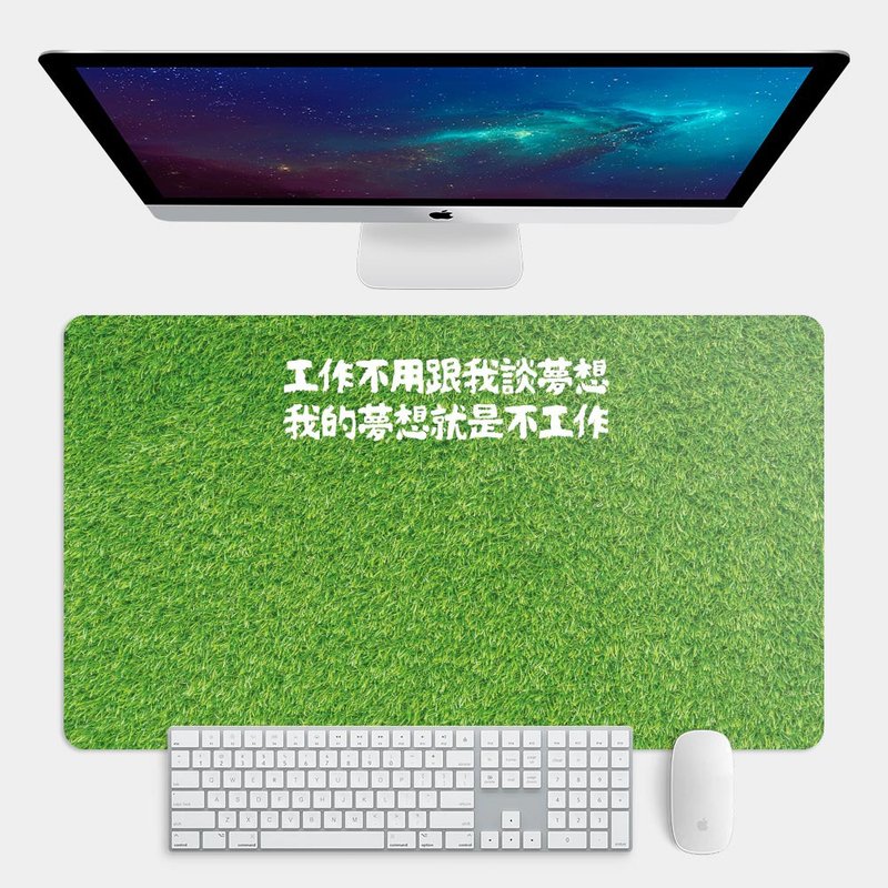 Customized Text Turf Large Size Mouse Pad Placemat Desk Mat Household Supplies PS027 - แผ่นรองเมาส์ - ยาง สีเขียว