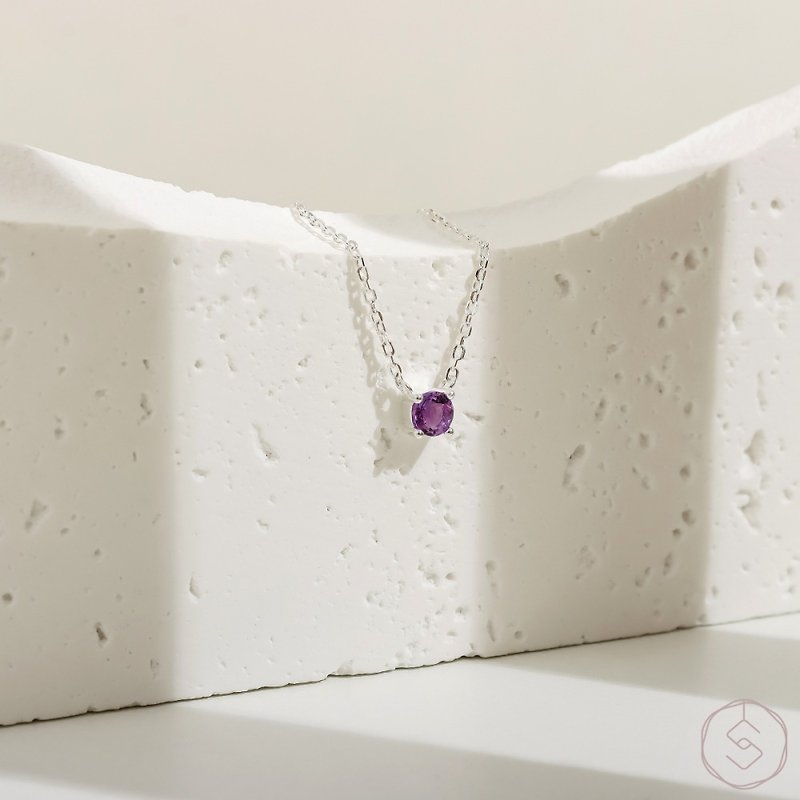 盼 | 紫水晶 S925純銀 | 天然石輕珠寶項鍊 - 項鍊 - 水晶 紫色