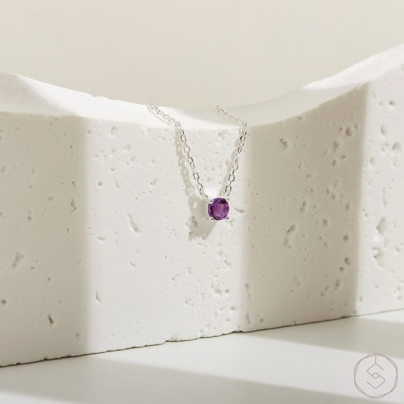 Pan | Amethyst S925 Sterling Silver | Natural Stone Light Jewelry Necklace - Necklaces - Crystal Purple