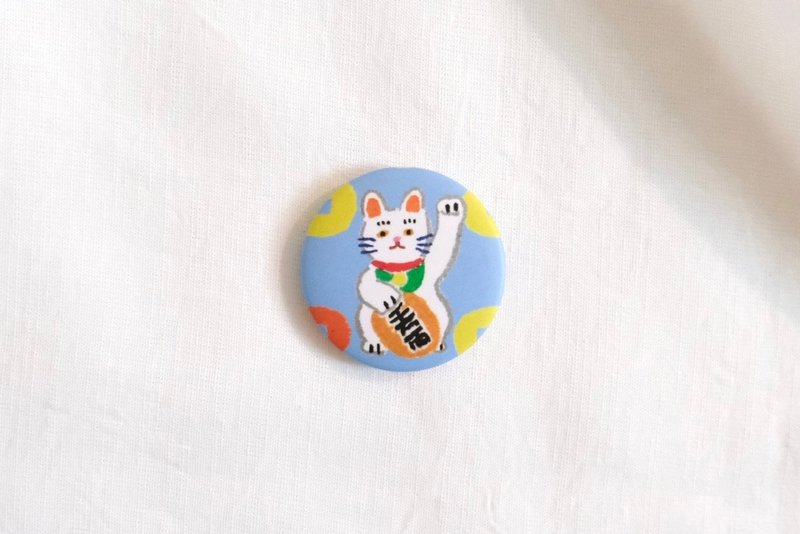 夏日冰棒 招き猫 霧面胸章 - 徽章/別針 - 塑膠 藍色