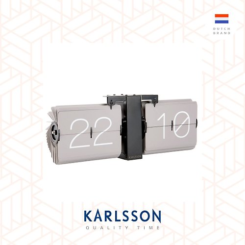 Ur Lifestyle Karlsson, Flip clock No Case grey, black stand灰色翻頁黑色座