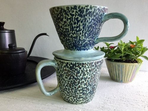 ShuYi 陶｜花草．悠活 點點手沖咖啡濾杯組 陶器咖啡杯濾杯