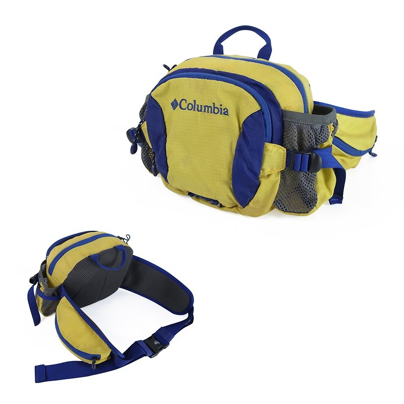 A‧PRANK :DOLLY :: VINTAGE品牌Columbia黃藍拼色腰包(B807011) - 側背包/斜孭袋 - 防水材質 藍色