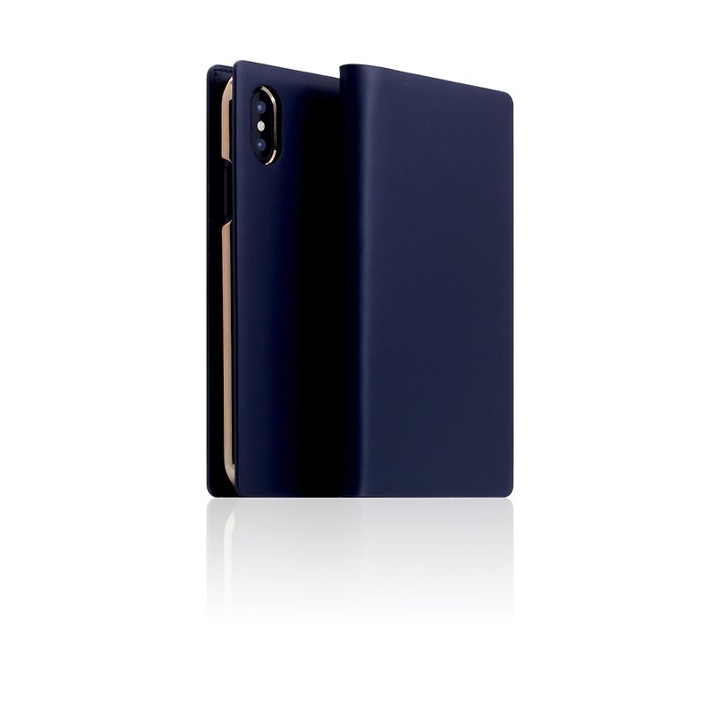 SLG Design iPhone Xs / X D5 CSL Classic Calfskin Side Leather Holster - Blue - เคส/ซองมือถือ - หนังแท้ สีน้ำเงิน