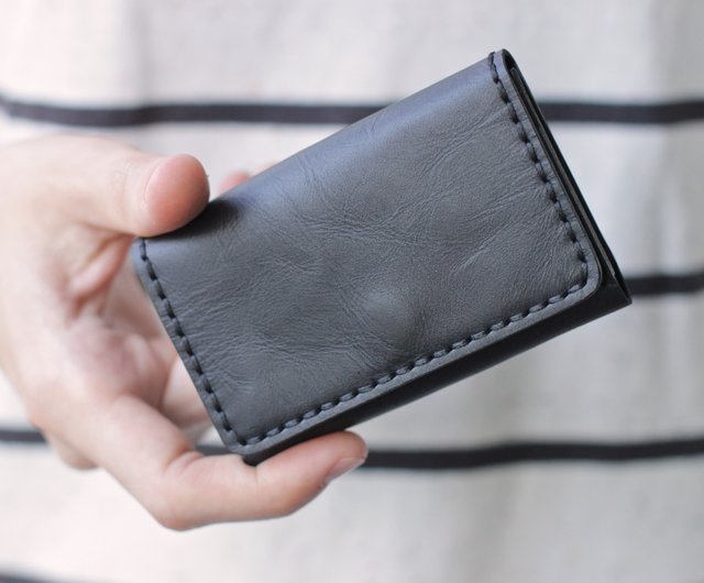 Leather Minimalist Card Holder Wallet, Black Slim Card Holder - Shop  KodamaLife Card Holders & Cases - Pinkoi