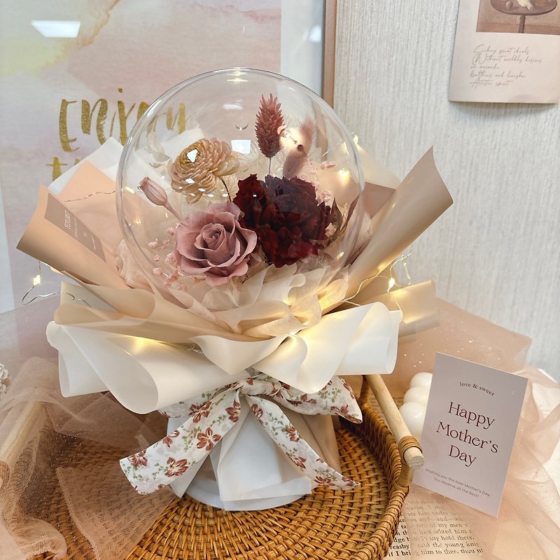 [Carnation Pop Ball Bouquet] Customized preserved flower carnation bouquet dried flowers Mother’s Day gift - ช่อดอกไม้แห้ง - พืช/ดอกไม้ หลากหลายสี