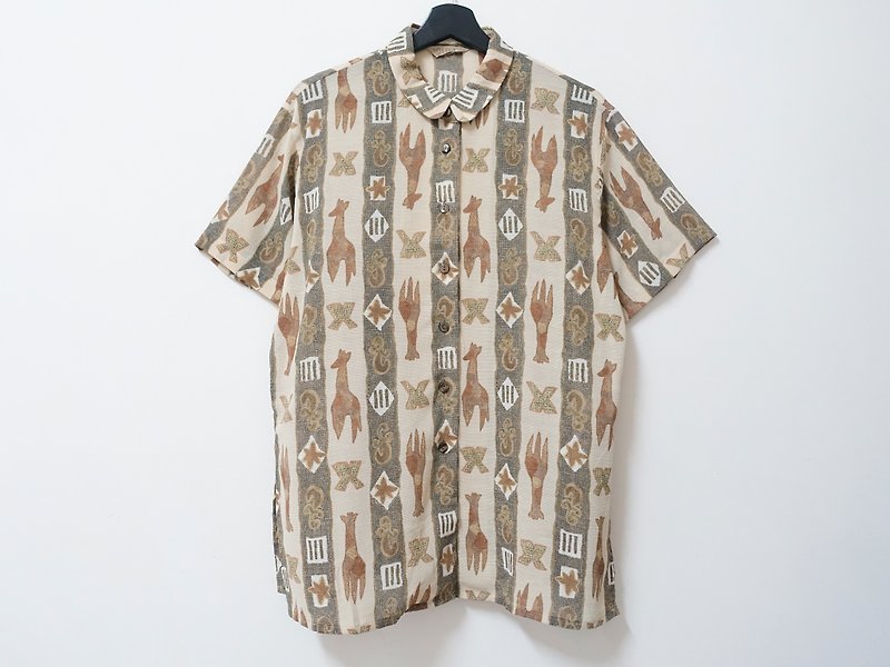 Awhile一時 | Vintage 短袖襯衫 no.132 - 恤衫 - 聚酯纖維 多色