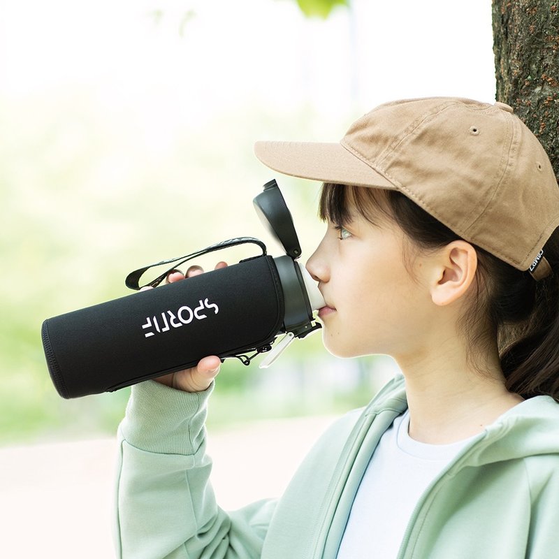 【孔雀Peacock】500ML保冷杯/保溫杯 鎖扣式彈蓋直飲(附杯套)-黑 - 保溫瓶/保溫杯 - 不鏽鋼 黑色