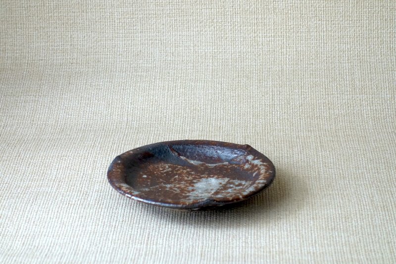 輪花皿 信濃釉c - 碟子/醬料碟/醬油碟 - 陶 咖啡色