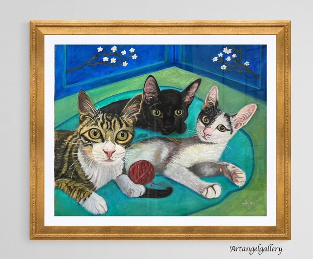 Angel Gallery/Pet handmade custom paintings/customized  paintings/gifts/commemorative gifts/handmade oil paintings - Shop  Artangelsgallery Customized Portraits - Pinkoi