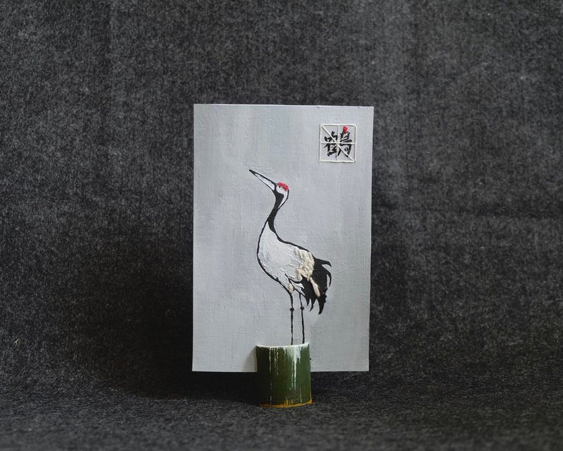 The Minimal Japonisme Series: The Crane - 卡片/明信片 - 紙 灰色
