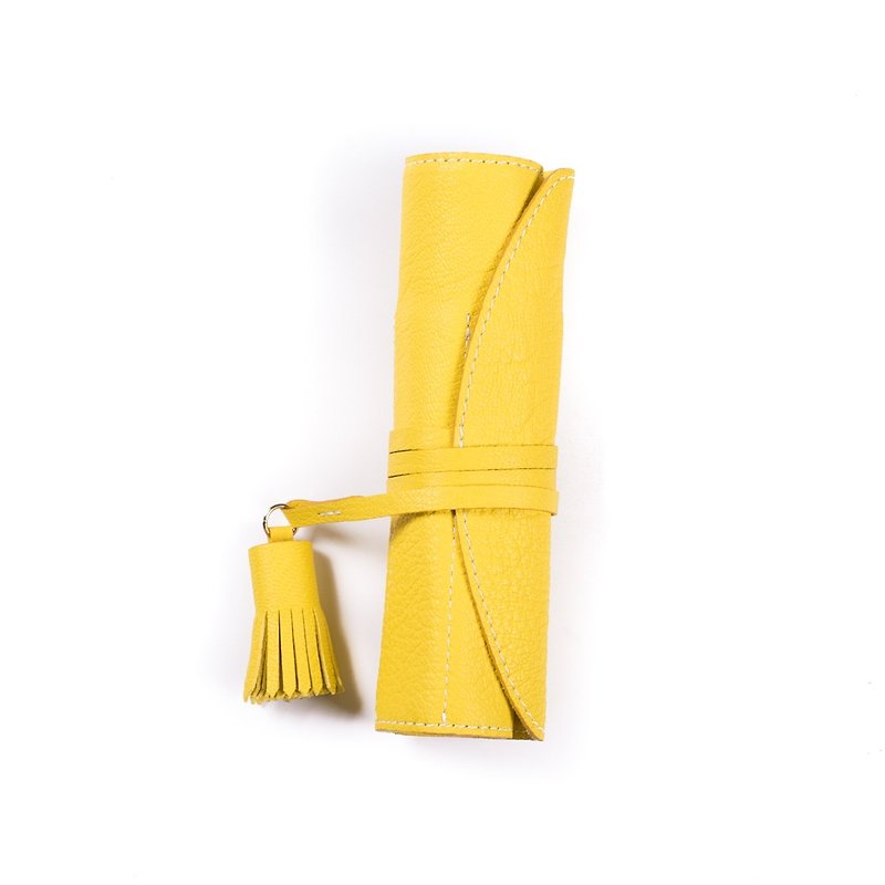 Patina 真皮手工訂製 皮革筆捲・筆袋 - 鉛筆盒/筆袋 - 真皮 黃色