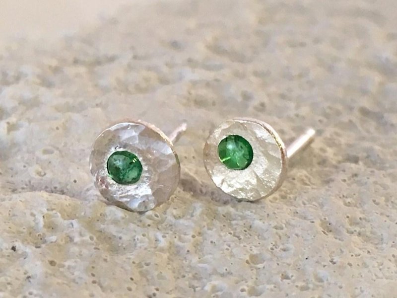 Resale: Full Moon Earrings ◇ Emerald ◇ SV Stud - ต่างหู - โลหะ 