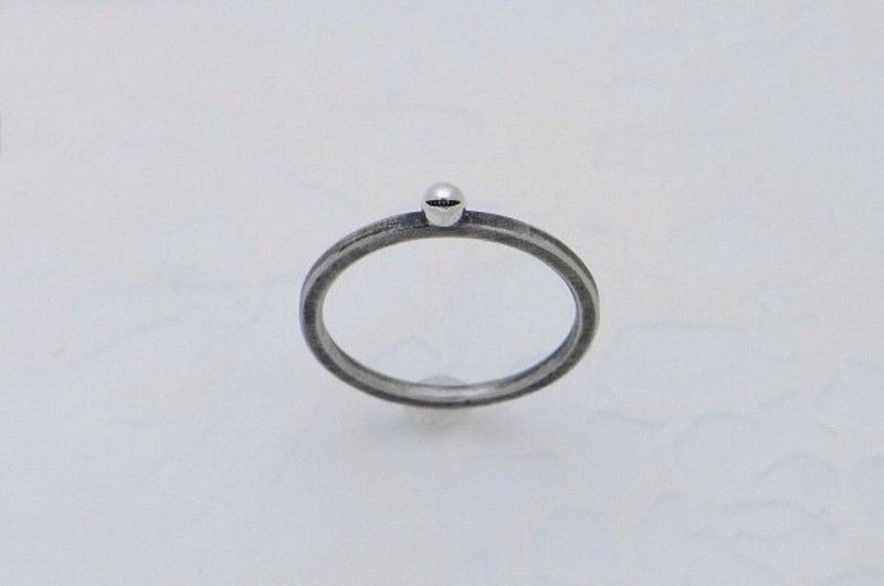 smile ball pico ring_1 ( s_m-R.42) 微笑 笑 銀 環 戒指 指环 疊環 jewelry sterling silver - 戒指 - 純銀 銀色
