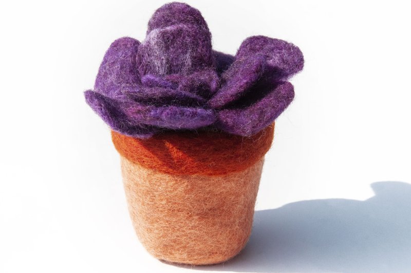 交換禮物 羊毛氈辦公室擺飾/羊毛氈盆栽/羊毛氈文房具-多肉植物 - 盆栽/植栽 - 羊毛 多色