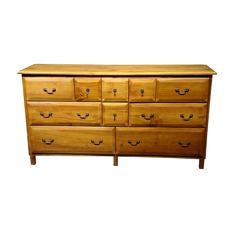 [Jidi Teak Furniture] Teak 10-drawer large waist cabinet storage cabinet wardrobe bedroom KLA-07A - Wardrobes & Shoe Cabinets - Wood Brown