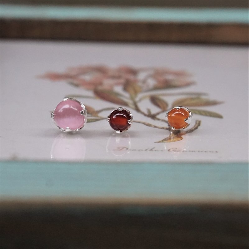 << Sweet Color Ear Set >> 925 Sterling Silver Earrings - Limited Offer - Earrings & Clip-ons - Semi-Precious Stones Multicolor