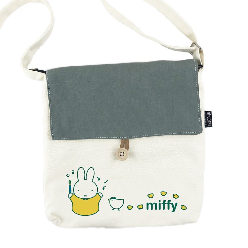 MIFFY Authorization-Wen Qingfeng Side Bag - Messenger Bags & Sling Bags - Cotton & Hemp White