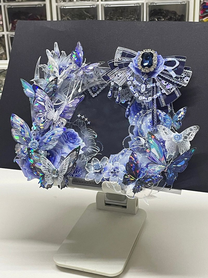 OKMT新七天原創流麻咕卡貼紙PET手帳手賬膠帶 貝殼光工藝 冷月藍 - 紙膠帶/和紙/PET - 塑膠 藍色