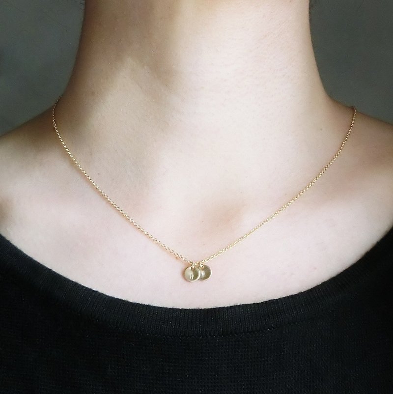 Addition of mini initial plate - Necklaces - Other Metals Gold