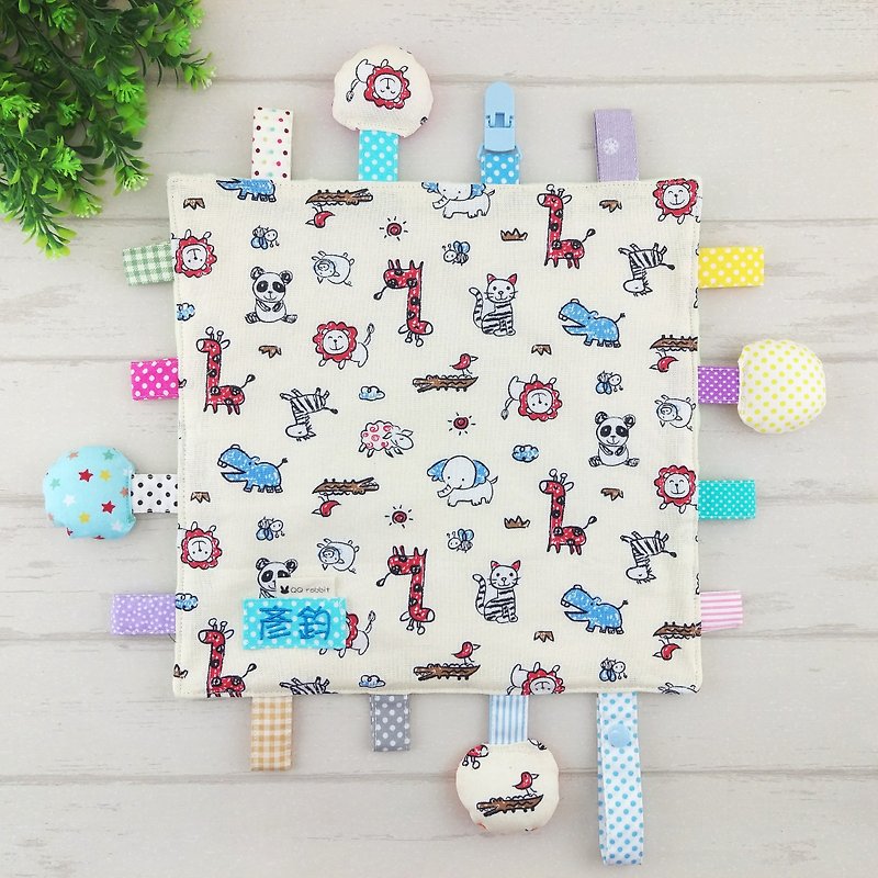 Crayon animals are available in 2 models. Cotton ball X cotton cloth label paper comforting towel (free embroidered name) - Baby Gift Sets - Cotton & Hemp Green