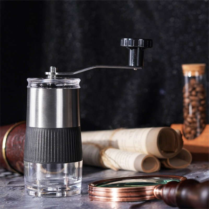 Coffee grinder portable camping hand-brewed coffee appliance coffee grinder - Coffee Pots & Accessories - Other Metals Silver