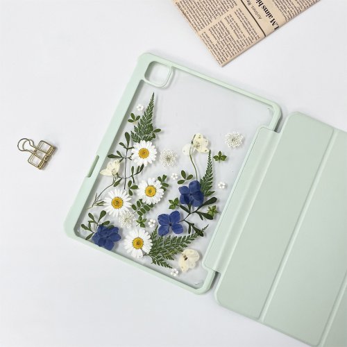 FeimeiPresents 白潔之花手工押花iPad外殼 iPad Air 11寸 13寸 iPad Pro 11寸13