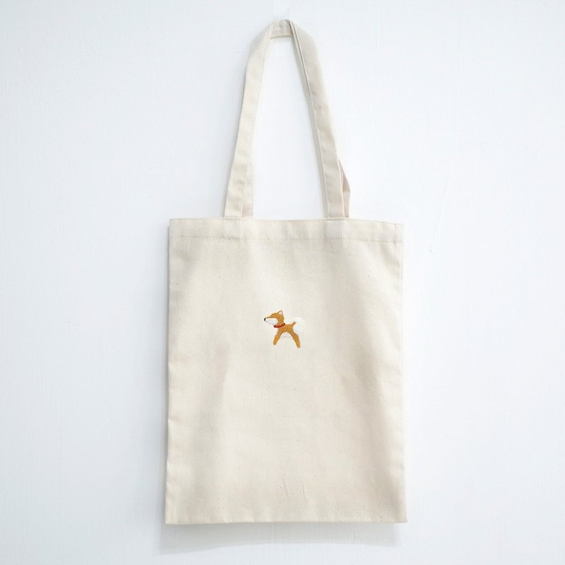 [Q-cute] Bag Series-Straight-Shiba Inu, Shiqi, Corgi-Adding Characters/Customization - Handbags & Totes - Cotton & Hemp Multicolor