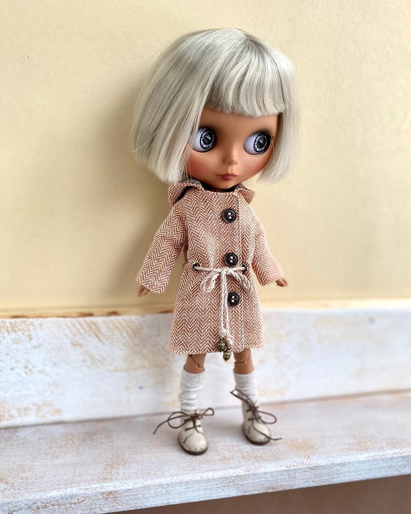 Neo Blythe 娃娃的外套和靴子 - 寶寶/兒童玩具/玩偶 - 真皮 粉紅色