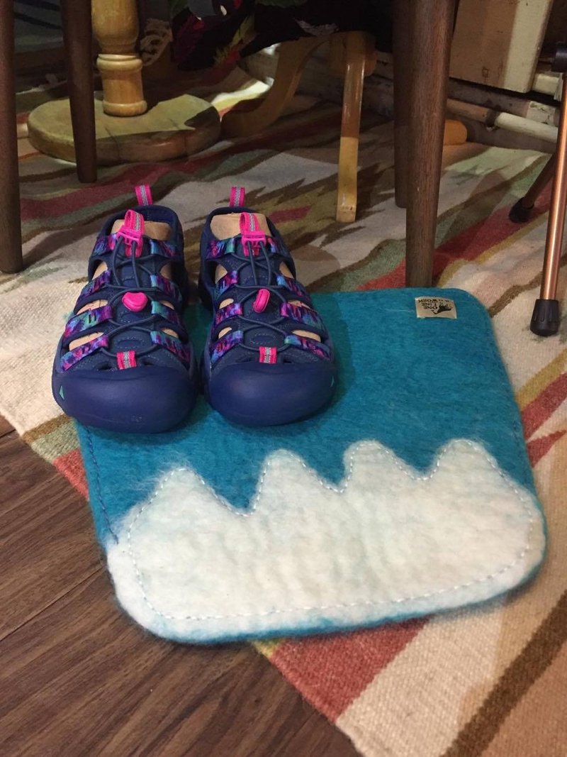 ✾Oneライン作業富士アート手作りマット✾ - 置物 - ウール 多色