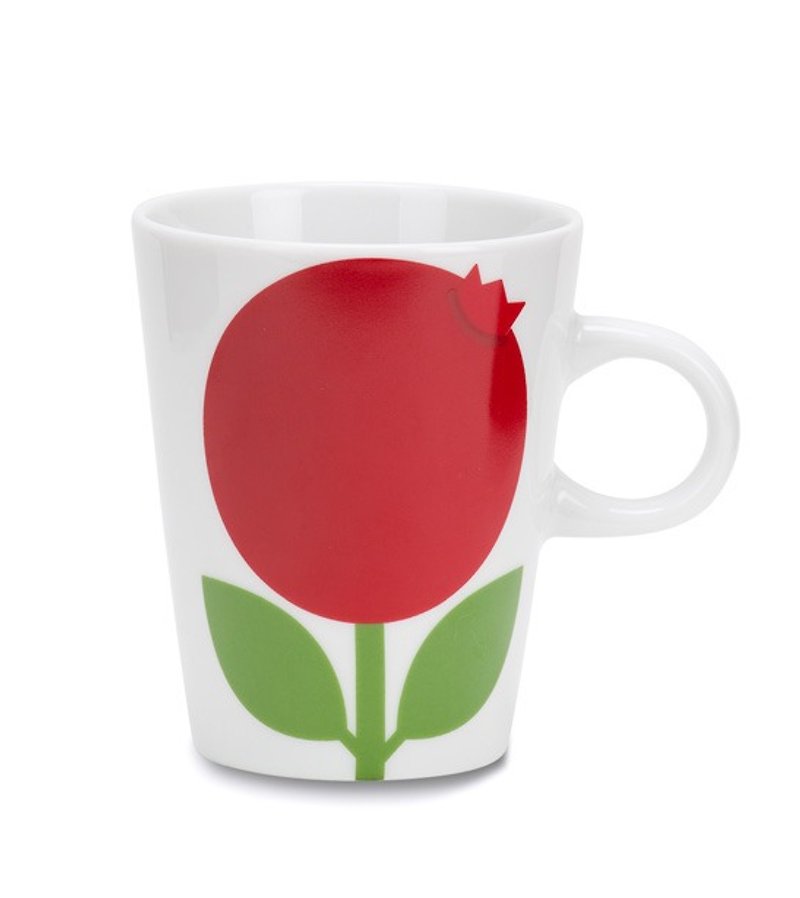 Nordic cute retro Floryd Blueberry Raspberry Mug - Mugs - Porcelain Red