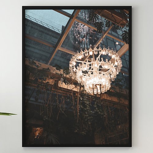 anatoleos 吊燈燈溫暖的燈橙色室內舒適的氛圍植物和天花板玻璃
