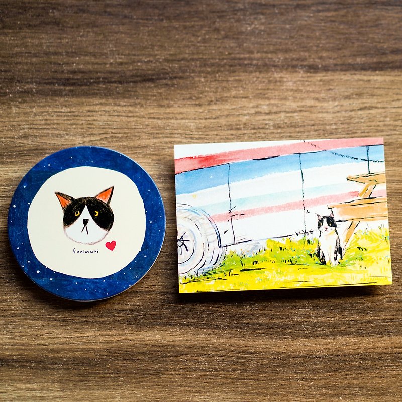 Limited-time group of Benz cat coasters and postcards to exchange gifts - Cards & Postcards - Other Materials Multicolor