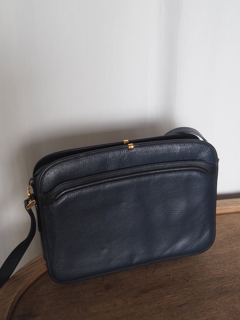 GUCCI グッチ GG ショルダー バッグ ネイビー レザー ヴィンテージ - 側背包/斜背包 - 真皮 藍色