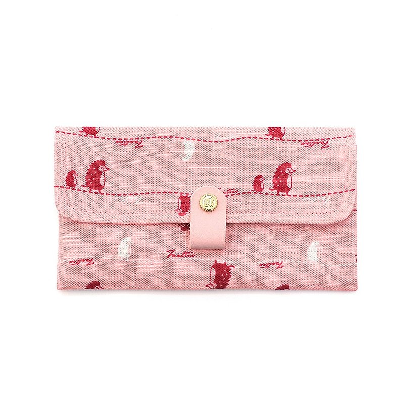 Genuine leather red envelope bag│Passbook cash storage bag (walking between the first line-cherry blossom powder) / gift exchange - ถุงอั่งเปา/ตุ้ยเลี้ยง - ผ้าฝ้าย/ผ้าลินิน สึชมพู