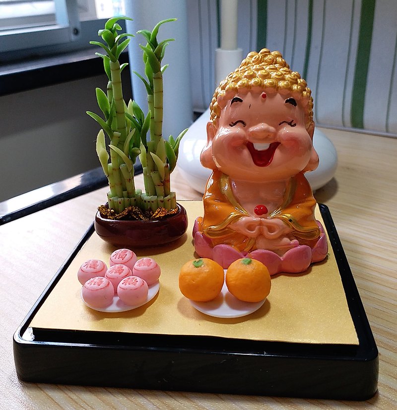 Gautama Buddha box set (handcraft) - Items for Display - Clay Orange