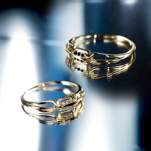 Majade Jewelry Design 鑽戒情侶戒指 簡約鑽石黃金戒指 14K黃金男女雙戒指 幾何閨蜜對戒