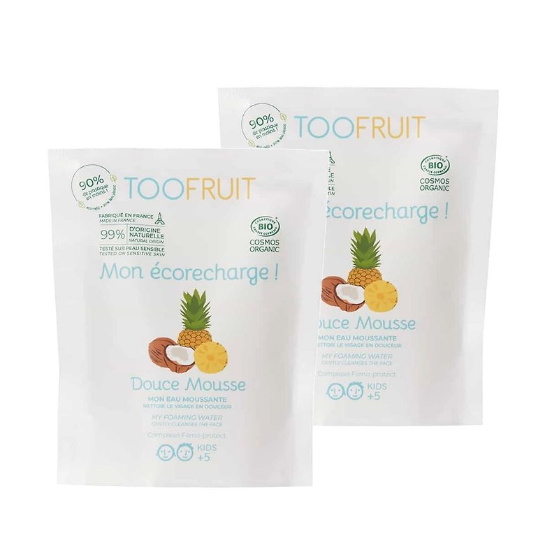 Toofruit DOUCE MOUSSE kids face wash eco-recharge set - ผลิตภัณฑ์ทำความสะอาดหน้า - วัสดุอื่นๆ ขาว
