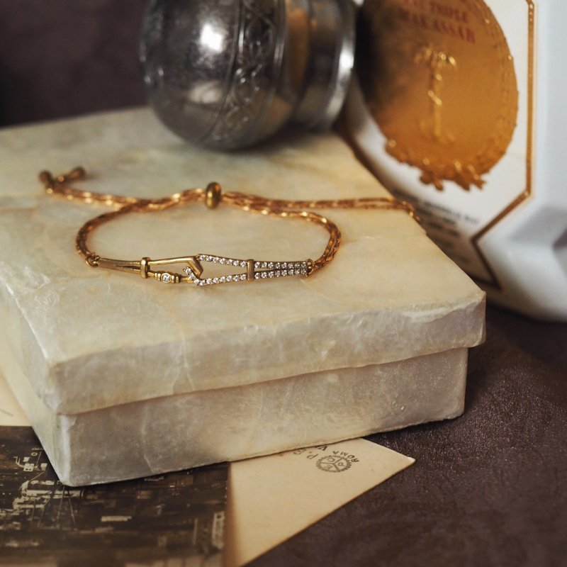 Micropaved Stone Bracelet in Bronze - Bracelets - Copper & Brass Gold