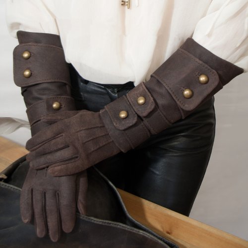 Svetliy Sudar Leather Arts Workshop Lady Maria leather gloves inspired Bloodborne / long gloves