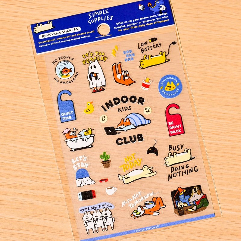 Indoor Kids Club Removable Stickers - 貼紙 - 防水材質 藍色
